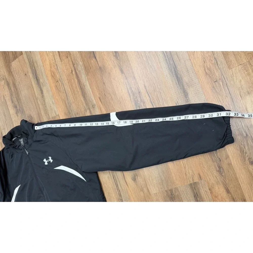 Under Armour Black Fleece Lined Full Zip Windbreaker Jacket Men's XL